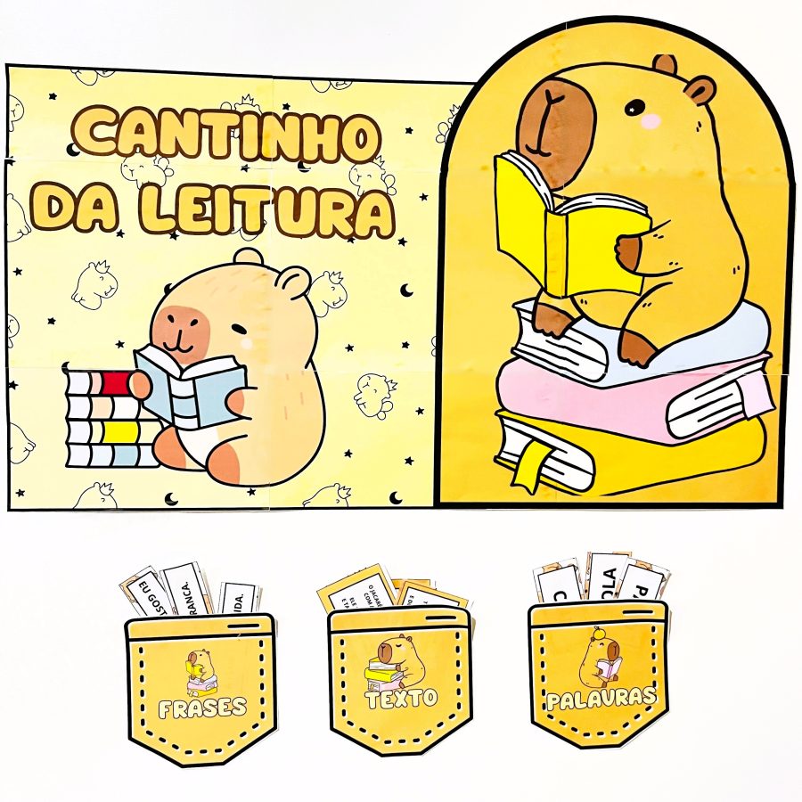 Cantinho da Leitura - Capivaras - Apoio Visual - Pedagogia de Ideias Cantinho da Leitura - Capivaras - Apoio Visual