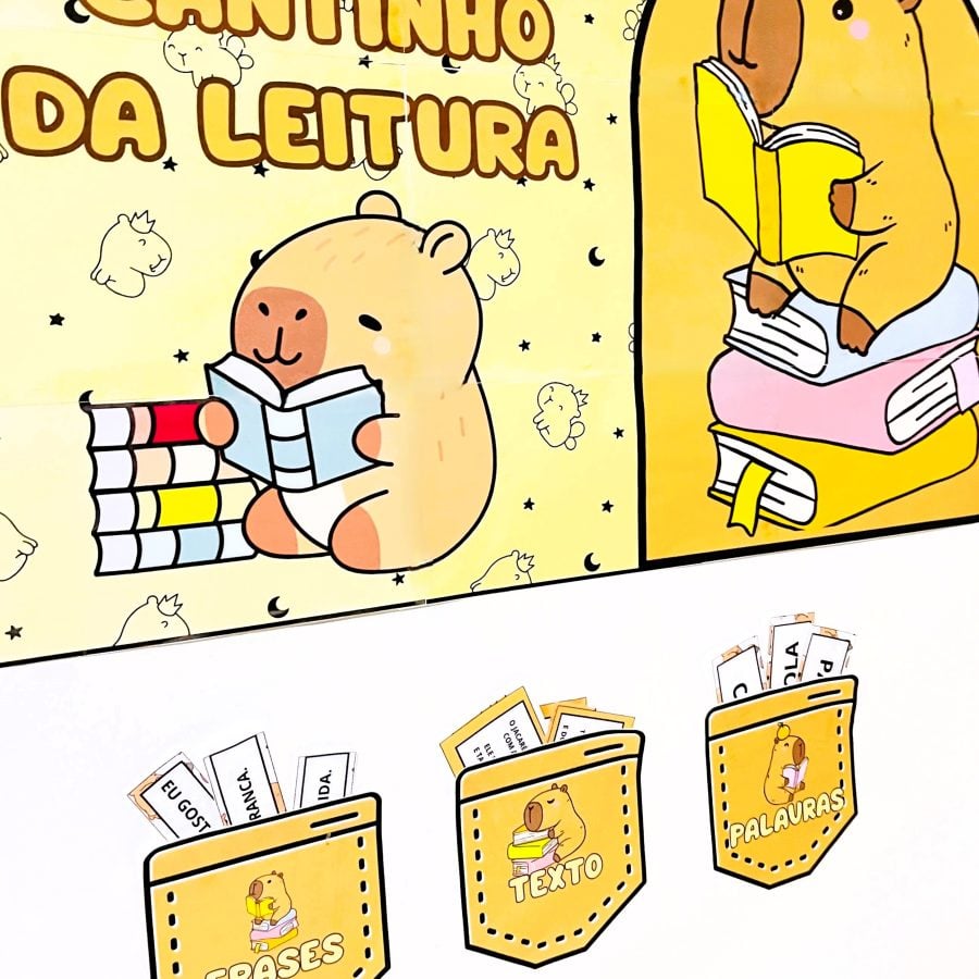 Cantinho da Leitura - Capivaras - Apoio Visual - Pedagogia de Ideias Cantinho da Leitura - Capivaras - Apoio Visual