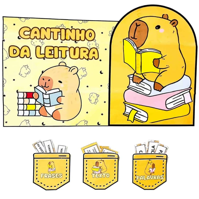 Painel Cantinho da Leitura com Capivaras — foto 1