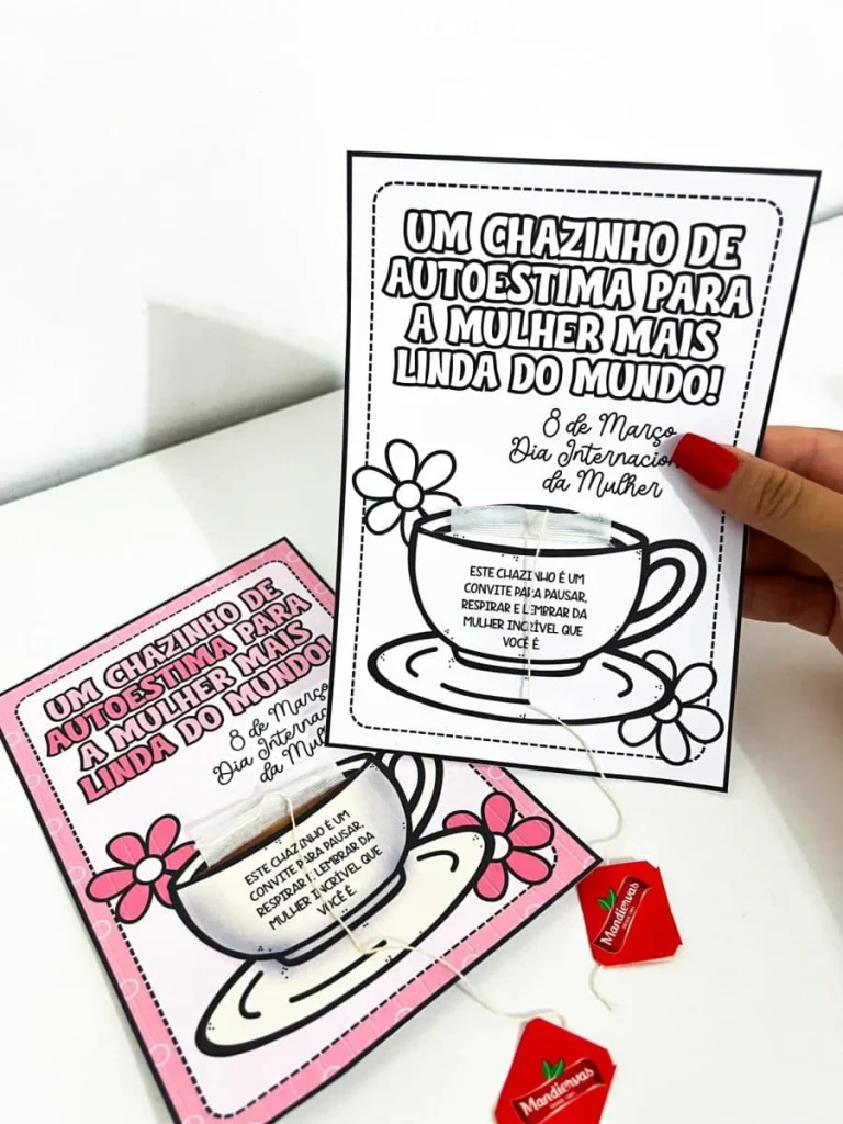 Cartão Chazinho de Autoestima Dia da Mulher — foto 3