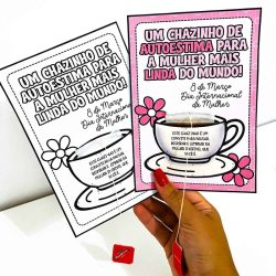 Cartão Dia da Mulher - Chazinho de Autoestima - Dia Internacional da Mulher
