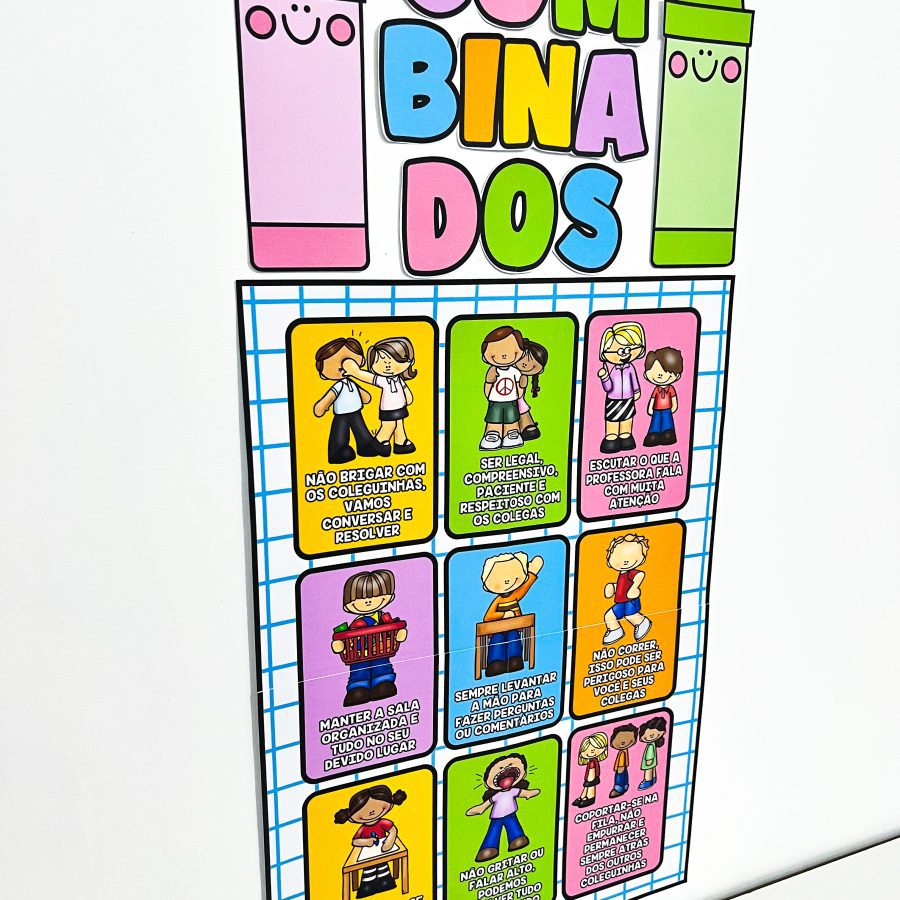 Combinados da Turma - Apoio Visual - Pedagogia de Ideias Combinados da Turma - Apoio Visual