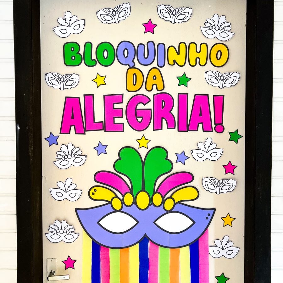 Decoração de Porta - Máscaras de Carnaval - Carnaval - Pedagogia de Ideias Decoração de Porta - Máscaras de Carnaval - Carnaval