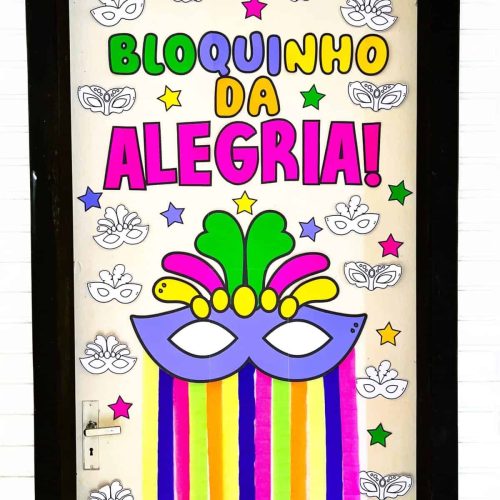 Decoração de Porta - Máscaras de Carnaval - Carnaval