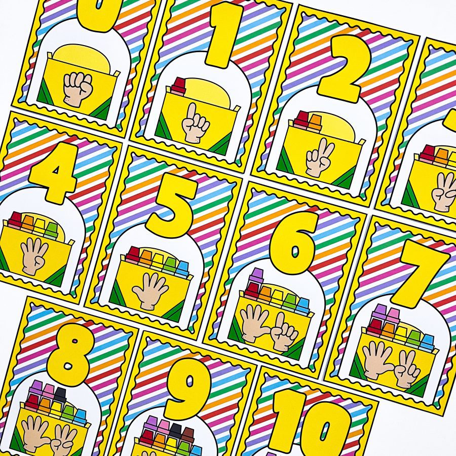 Numerais de Parede 0 a 10 – Giz de Cera - Apoio Visual - Pedagogia de Ideias Numerais de Parede 0 a 10 – Giz de Cera - Apoio Visual