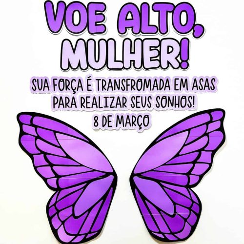 Painel de Fotos Asas de Borboleta - Dia da Mulher - Dia Internacional da Mulher