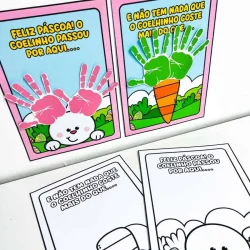 Atividade de Páscoa com desenhos de coelhinho e cenoura para crianças.