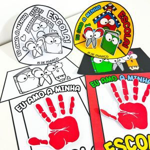 Atividades Dia da Escola Cenário + Mãozinha - Dia da Escola