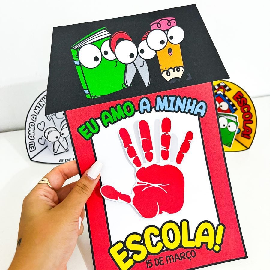 Atividades Dia da Escola Cenário + Mãozinha - Dia da Escola - Pedagogia de Ideias Atividades Dia da Escola Cenário + Mãozinha - Dia da Escola