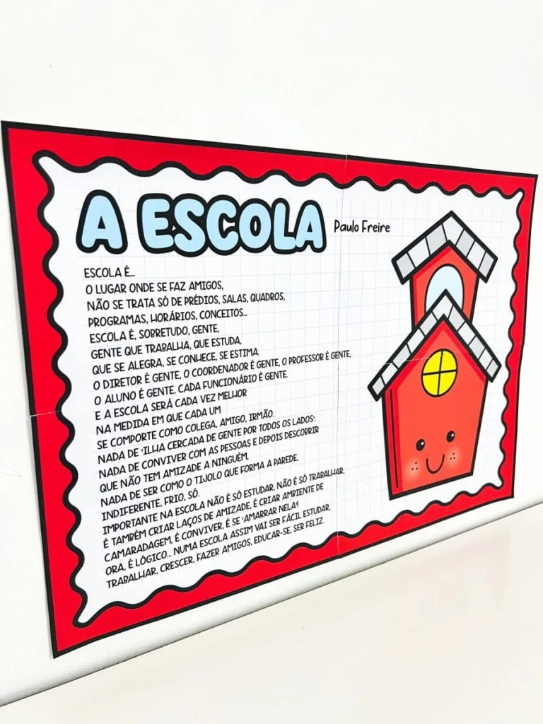Cartaz e Luva Poema A Escola — foto 4