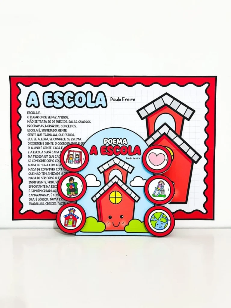 Cartaz e Luva Poema A Escola — foto 2