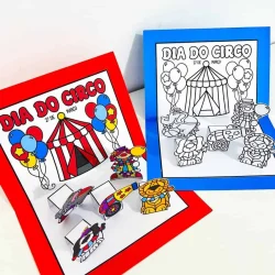 Páginas para colorir do Dia do Circo com tema de circo e animais.