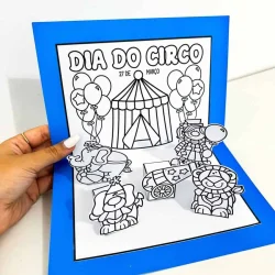 Atividades de colorir com tema de circo para o Dia do Circo.