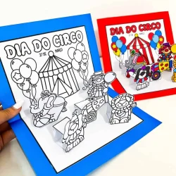 Atividades de colorir com tema de circo para o Dia do Circo.