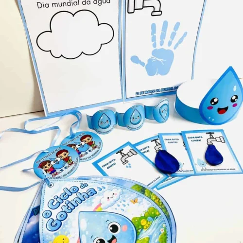 Material educativo sobre a importância da água para o meio ambiente.