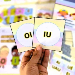 Cartões de encontros vocálicos para educação infantil.