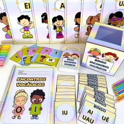 Recursos educativos para prática de encontros vocálicos em sala de aula.