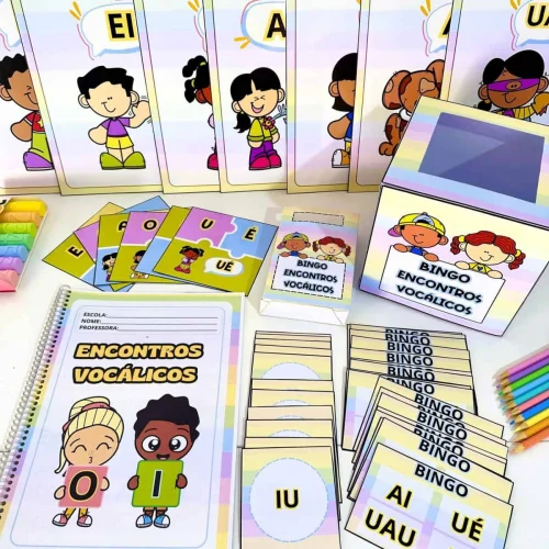 Recursos educativos para prática de encontros vocálicos em sala de aula.