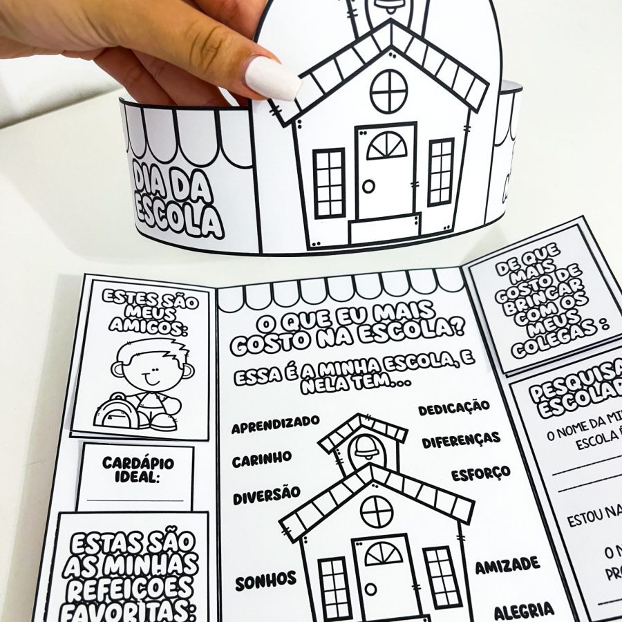 Lapbook e Coroa - Dia da Escola - Dia da Escola - Pedagogia de Ideias Lapbook e Coroa - Dia da Escola - Dia da Escola