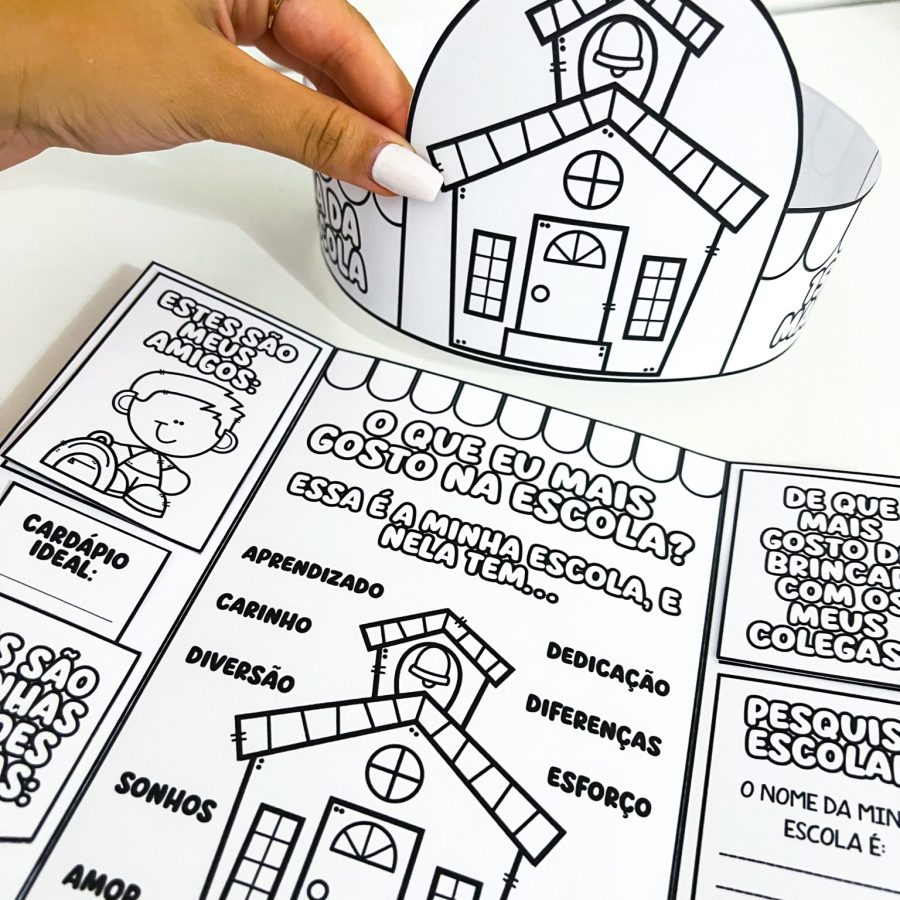 Lapbook e Coroa - Dia da Escola - Dia da Escola - Pedagogia de Ideias Lapbook e Coroa - Dia da Escola - Dia da Escola