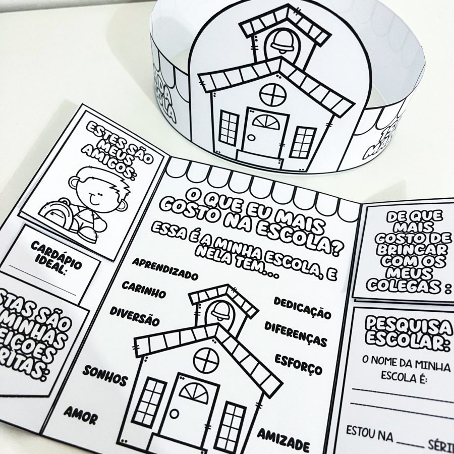 Lapbook e Coroa - Dia da Escola - Dia da Escola - Pedagogia de Ideias Lapbook e Coroa - Dia da Escola - Dia da Escola