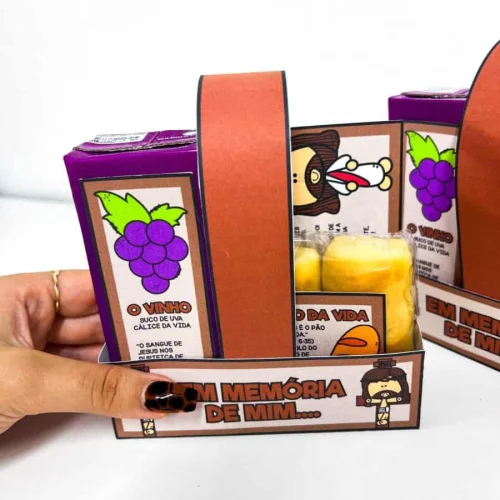 Lembrancinha de Páscoa com tema infantil e caixa decorada.