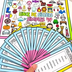 Material educativo com sílabas simples para crianças em aprendizagem.