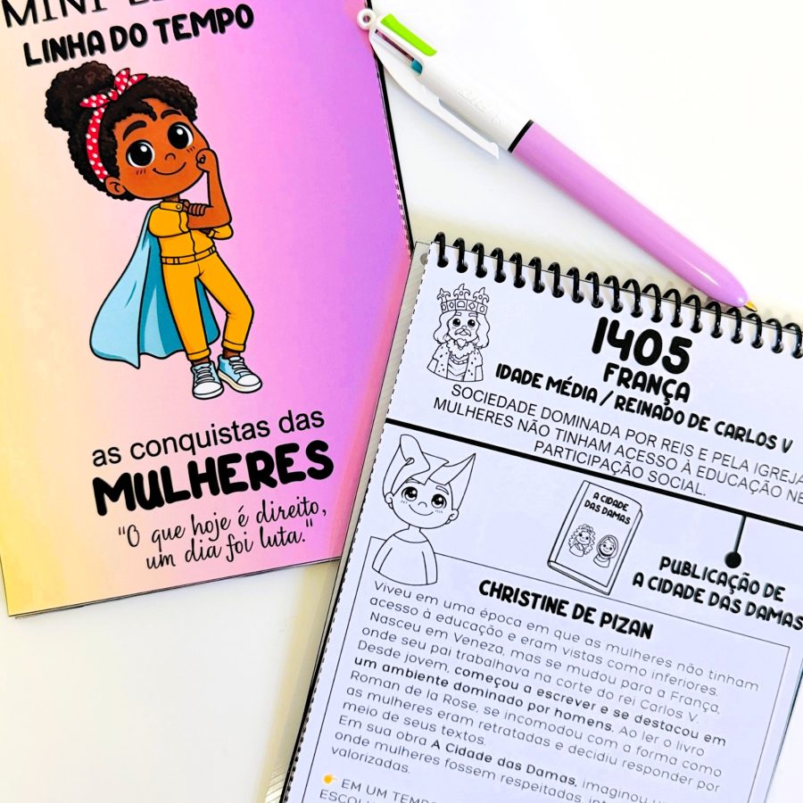 Mini Livro - Linha do Tempo - Conquistas das Mulheres - Dia Internacional da Mulher - Pedagogia de Ideias Mini Livro - Linha do Tempo - Conquistas das Mulheres - Dia Internacional da Mulher