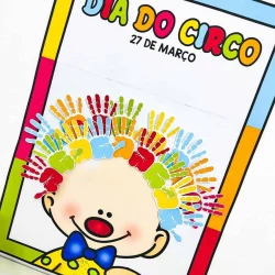 Cartaz colorido comemorando o Dia do Circo em 27 de março.