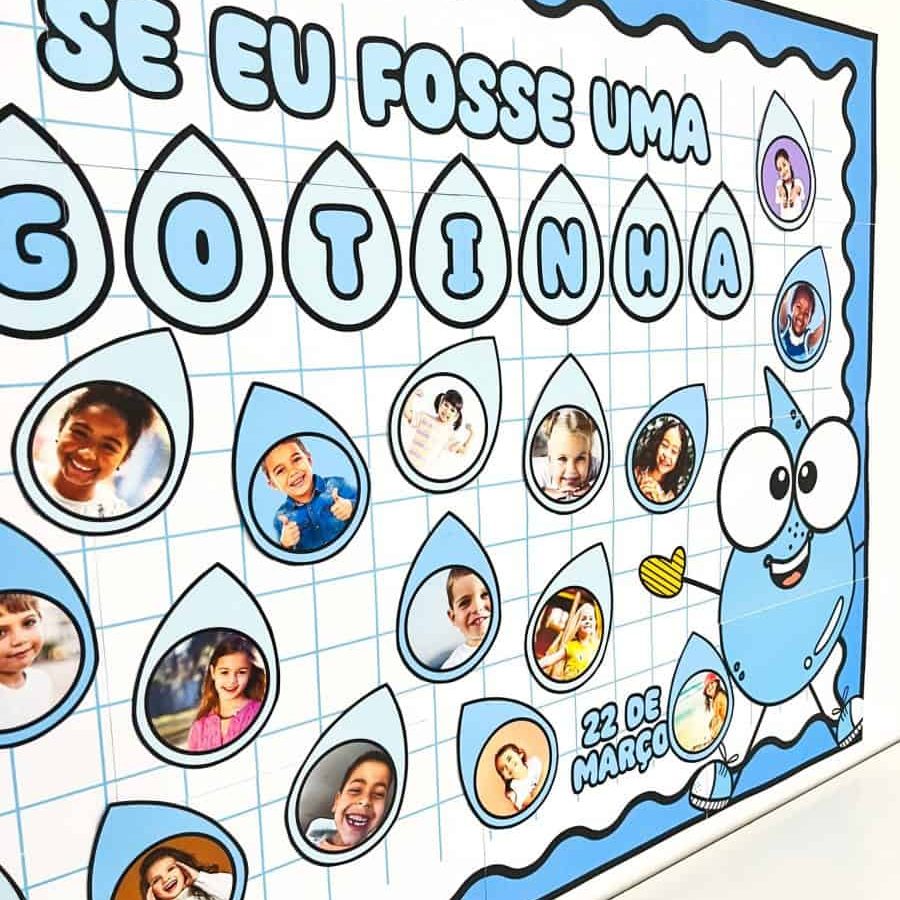 Painel Se Eu Fosse uma Gotinha - Dia da Água - Pedagogia de Ideias Painel Se Eu Fosse uma Gotinha - Dia da Água