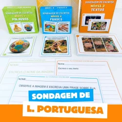 Materiais de atividades de Língua Portuguesa para diferentes níveis escolares.
