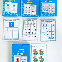 Materiais de matemática para crianças, jogos de números e contagem, nível 1.