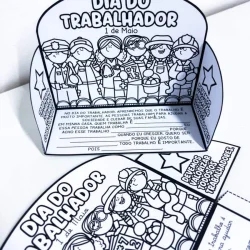 Atividade educativa sobre o Dia do Trabalhador para crianças.