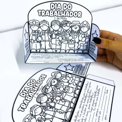 Atividade educativa sobre o Dia do Trabalhador para crianças.