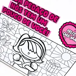 Cartaz de pintura colaborativa com mensagem de amor para o Dia das Mães.