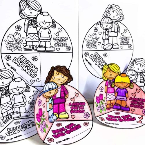 Lembrancinha Interativa para Colorir Dia das Mães - Dia das Mães