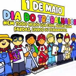 Ilustração de trabalhadores com diferentes profissões para o Dia do Trabalhador.