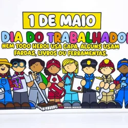 Ilustração de trabalhadores de diferentes profissões para o Dia do Trabalhador.