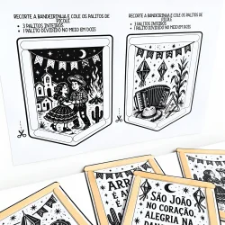 Bandeirinhas de Cordel Junino - Estilo Cordel