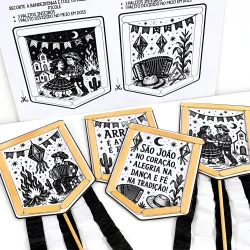 Bandeirinhas de Cordel Junino - Estilo Cordel