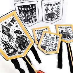 Bandeirinhas de Cordel Junino - Estilo Cordel