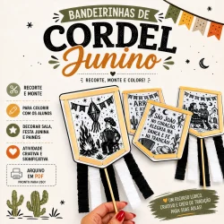 Bandeirinhas de Cordel Junino - Estilo Cordel