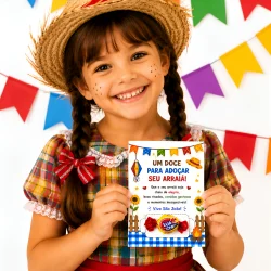 Cartão Junino Lembrancinha - Festa Junina