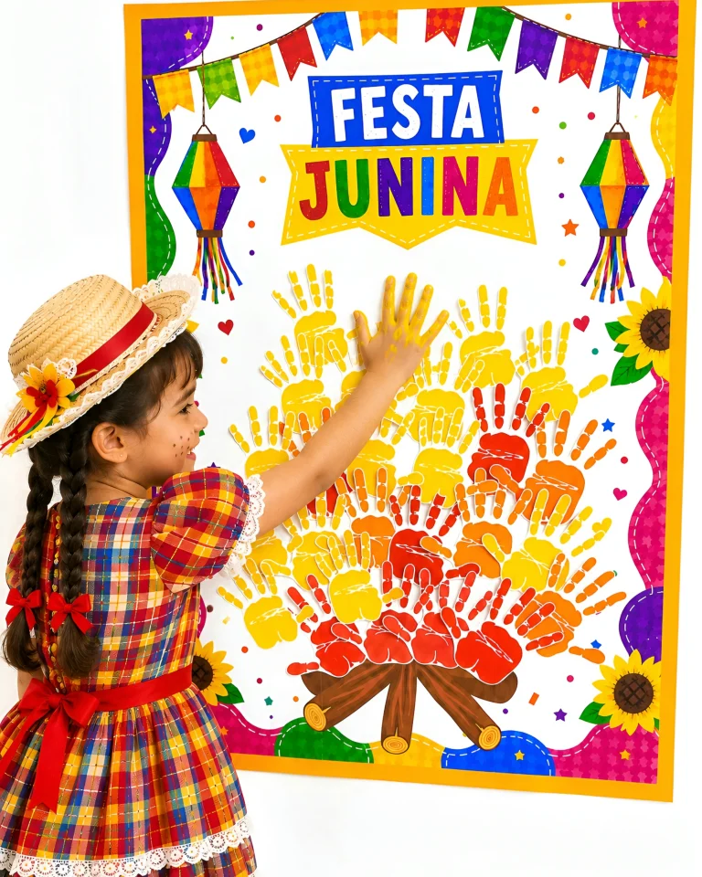 Cartaz Colaborativo Junino com Mãozinhas — foto 3