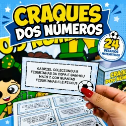 Imagem de jogo educativo com desafios matemáticos para crianças.