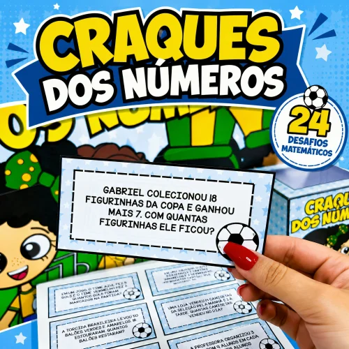 Imagem de jogo educativo com desafios matemáticos para crianças.