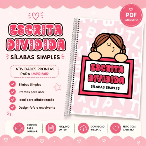 Escrita Dividida - Sílabas Simples - Alfabetização