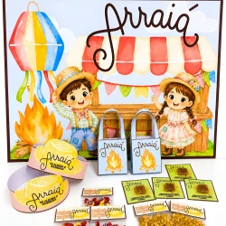 Kit Painel e Lembrancinhas Arraiá - Festa Junina