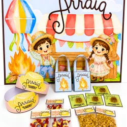 Kit Painel e Lembrancinhas Arraiá - Festa Junina