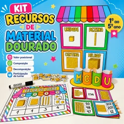Kit de materiais dourados para educação infantil e ensino fundamental.